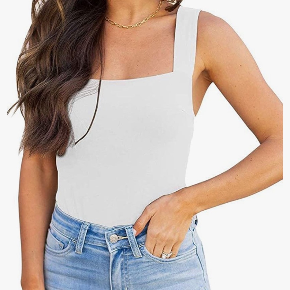 Square neck body suit